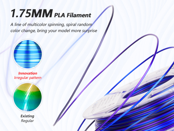 PLA 3D Printer Filament Silk Shiny PLA 1.75mm Color Change Printing Filament 