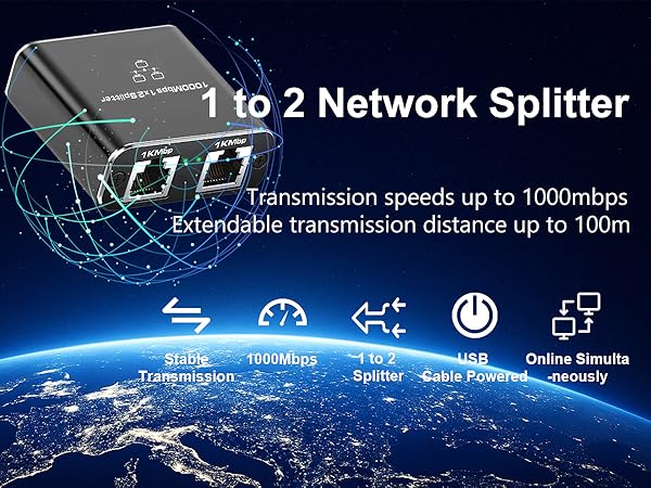 ethernet splitter 1 to 2-1
