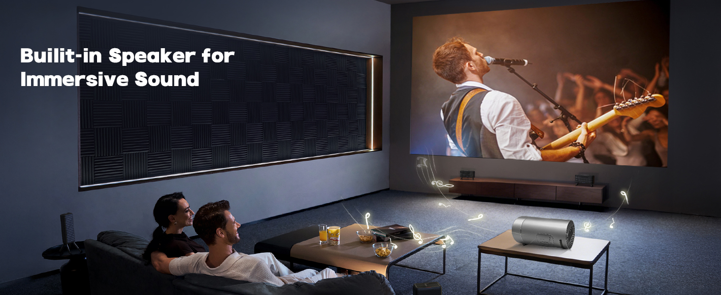 Smart Projector with WiFi and Bluetooth Portable Movie Projectors