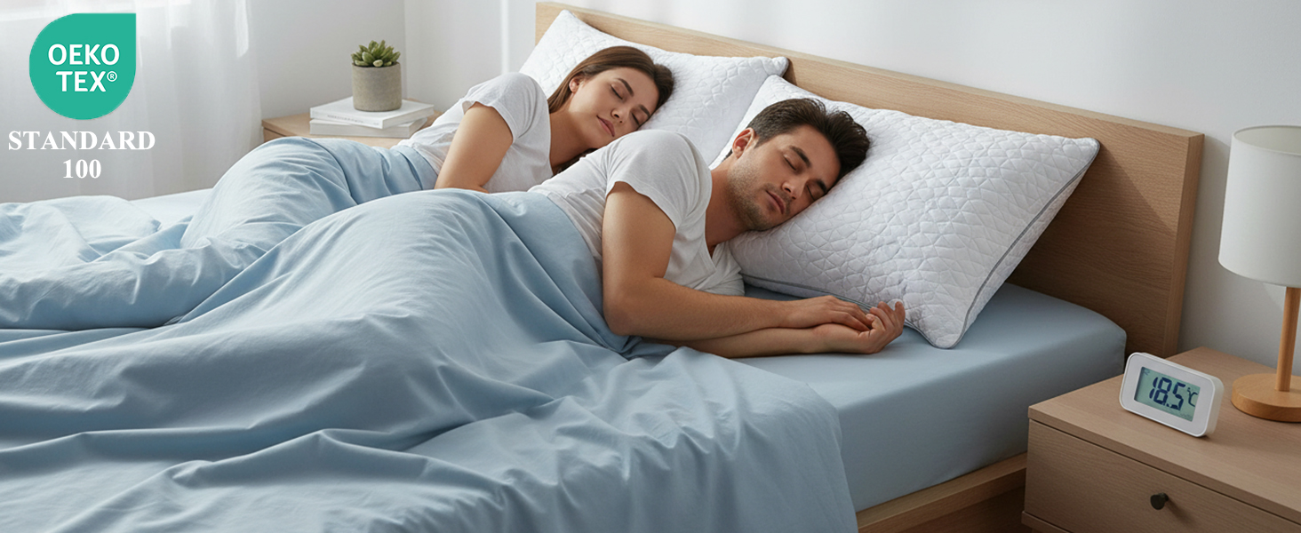 OEKO-TEX certified bed pillow – comfortable, safety-approved for daily use ensure secure cozy sleep