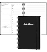 Daily Planner Undated - A5 To Do List Notebook Hourly Schedules, Spiral Appointment Planner for W...
