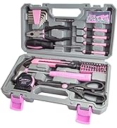 CARTMAN 126Piece Tool Set General Household Hand Tool Kit with Plastic Toolbox Storage Case Pink