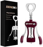 Wine Opener, Zinc Alloy Premium Wing Corkscrew Wine Bottle Opener with Multifunctional Bottles Op...