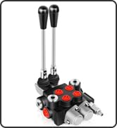 GYZJ Hydraulic Flow Control Valve 2 Spool 21 GPM SAE Ports Adjustable Relief Lever Handle Double ...