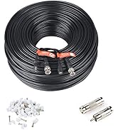 Tonton 300Ft 91 Meters 4K 8MP Pre-Made All-in-One BNC Cables,Mini RG59 Cable,Extension Wire Cord ...