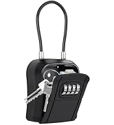 Portable Key Lock Box, Lock Box for House Key, Key Holder Safe Security Lock Box for Indoor, Outd...
