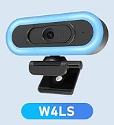 saylas 2K 50FPS Webcam, Streaming Camera with Fill RGB Lights, Autofocus, Dual Noise-Cancelling M...