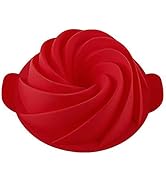 SHEbaking Silicone Fluted Pan,Jello Mold Gelatin Mold, Non-stick Baking Mold with Sturdy Handle P...