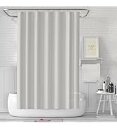 Beige Bath Curtain with 3 Magnets, Thickened Water Proof Quick Drying Shower Curtain Set with 12 ...