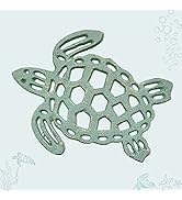 Trivet with Cast Iron Sea Turtle Design Tropical Nautical Vintage Style Kitchen Dining Décor