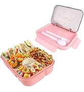 Muswarm Bento Lunch Box for Adults, 5 Compartments Lunchbox Container with Spoon &amp; Fork, Leakproo...