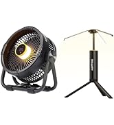 BougeRV Portable Fan Rechargeable, 20000mAh Battery Powered Fans with 4 Wind Speeds Hook Brighter...