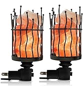 Himalayan Glow Natural Salt lamp, Pillar Nightlight, Wall Plug in, 360° Rotatable- 2-Pack by WBM