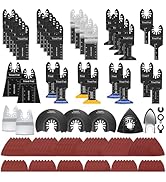 Trivd Frol 121 Pack Oscillating Saw Blades, Titanium Oscillating Tool Blades Accessories with San...