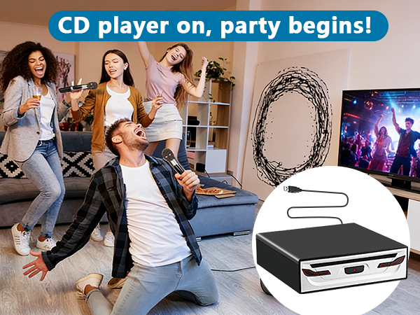 thin profile external cd player for car