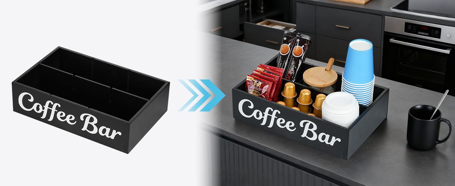 coffee basket countertop organizer