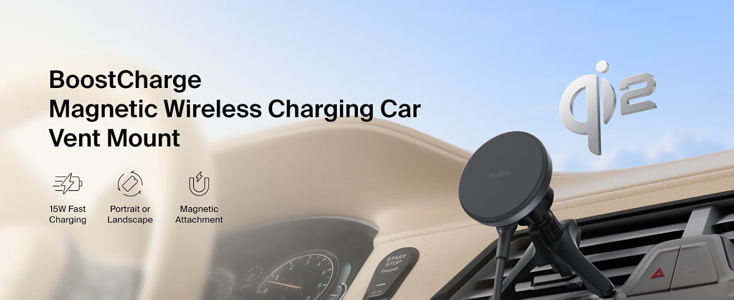 Wireless Charging Car Vent Mount