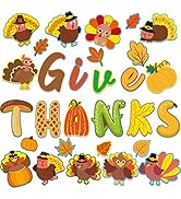 Thanksgiving Cutouts Fall Turkey Maple Leaves Pumpkin Classroom Bulletin Board Decorations Give T...