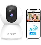 CiKiKWXO 2.4&amp;5GHz WiFi Indoor Security Camera,2K/3MP Camera for Home Security, 355° Pan/Tilt Pet ...