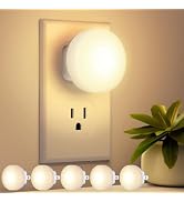 FOLKSMATE LED Night Lights Plug into Wall 5-Pack, Plug in Nightlight Soft White with Light Sensor...