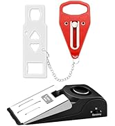 Portable Door Lock &amp; Door Stop Alarm Set, Dual Protection for Privacy and Safety in Home Door Loc...