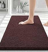 smiry Luxury Chenille Bath Rug, Extra Soft and Absorbent Shaggy Bathroom Mat Rugs, Machine Washab...