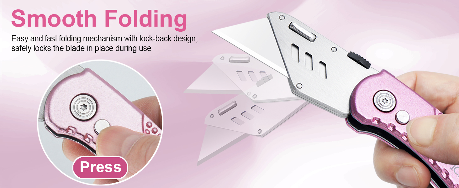 box cutter utility knife-pink-HR08L