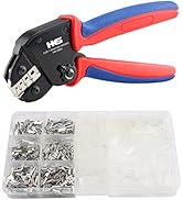 HKS Open Barrel Crimping Tool with 330PCS Male Female 2.8mm 4.8mm 6.3mm Spade Connectors Kit - 24...