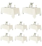 Fitable 8 Pack Table Cloth Rectangle Table: Stain and Wrinkle Resistant Tablecloth Rectangular, W...