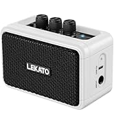 LEKATO Mini Guitar Amplifier AG-04, Dual Speakers 5W, Rechargeable Electric Guitar Amp Bluetooth ...