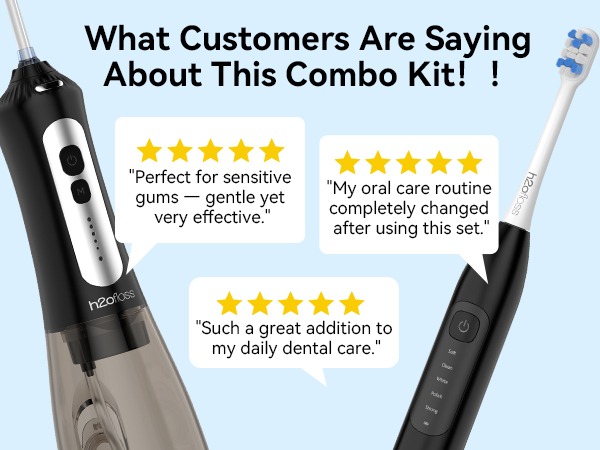 h2ofloss electric toothbrush and water flosser combo