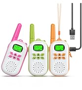 Walkie Talkies for Kids Rechargeable, 48 Hrs Working Time 3 Miles Range 22 Channels 2 Way Radio, ...
