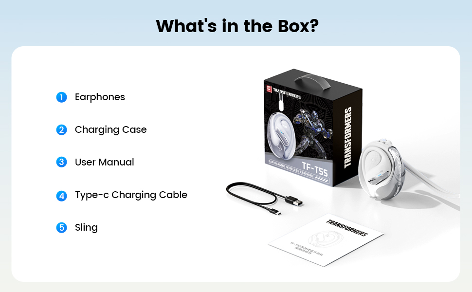 Transformers Open Ear Wireless Headphones Bluetooth 5.4 for Run, Over The Ear Waterproof Earbuds