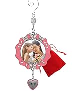 Mom Christmas Picture Ornament - Butterfly Design with Mother Charm - Personalized Photo - New Mo...