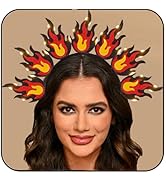 GORTIN Light Up Fire Headband LED Red Flame Headpiece Halloween Festival Costume Headwear Hair Ac...