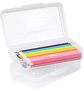 DANRONG Plastic Pencil Box 2 Pack, Large Capacity Pencil Case, Colored Pencil Boxes for Kids Adul...