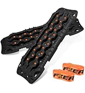 FIERYRED Large Off Road Traction Boards, 2 PCS Traction Mats Recovery for Sand Mud Snow Vehicle T...