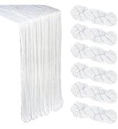 6 Pack White Cheesecloth Table Runner 10Ft Gauze Cheese Cloth Table Runner 35x120 Inch Boho Sheer...
