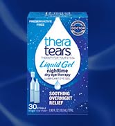 TheraTears Liquid Gel Nighttime Lubricating Eye Drops for Dry Eyes, Single-Use Vials, 30 Count