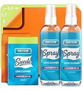 Eyeglass Lens Cleaner Spray Kit - (2x2oz) Glasses Cleaner Bottle + (2X) Microfiber Cloth 6.9"×5.7...