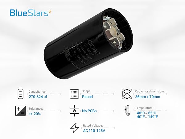270-324 uf 110-125VAC