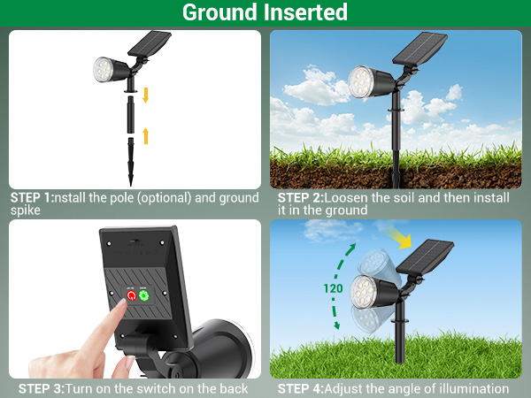 solar spot lights outdoor waterproof