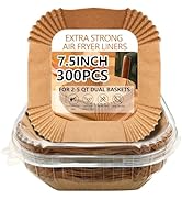UBeesize 7.5 Inch Air Fryer Paper Liners,300 PCS Parchment Paper, Air Fryer Disposable Paper Line...
