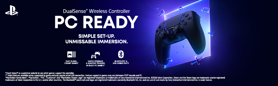 DualSense Wireless Controller PC READY SIMPLE SET-UP. UNMISSABLE IMMERSION.