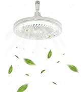 Souxgjey Socket Fan Light with Remote,10-Inch Screw-in Ceiling Fan for E26/E27 Bulb Sockets,3 Spe...