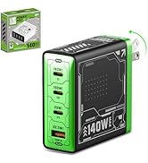 Mfish 140W USB C Charger, 4-Port GaN Charger Block, Foldable Fast Laptop Charger Power Adapter fo...