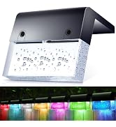 6 Pack Solar Fence Lights, 2 Lighting Modes Step Lights Outdoor, Acrylic Bubbles LED Super Bright...