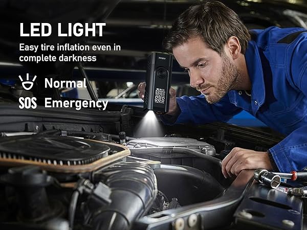 Portable Tire Inflator Air Compressor Cordless bike pump tire inflator with led lights