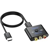 CAMWAY RCA to HDMI Converter - 16:9/4:3 Conversion 1080P AV to HDMI Adapter for Wii/PS1/PS2/N64/X...