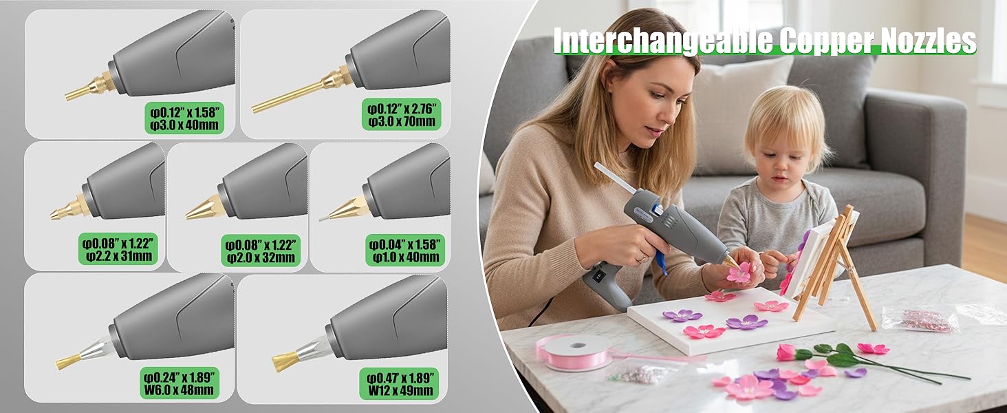 Hot Melt Glue Gun with Copper Nozzles